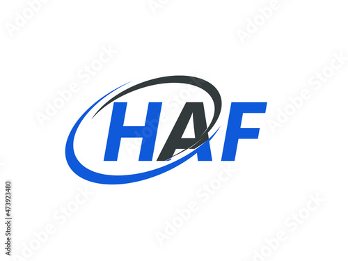 HAF letter creative modern elegant swoosh logo design
