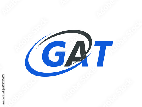 GAT letter creative modern elegant swoosh logo design