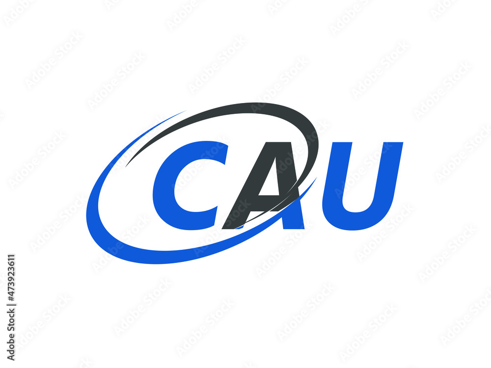 Obraz premium CAU letter creative modern elegant swoosh logo design