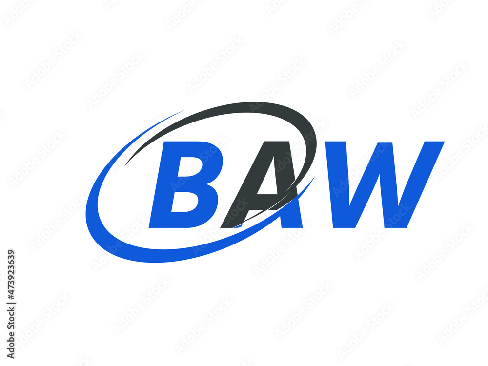 Obraz premium BAW letter creative modern elegant swoosh logo design