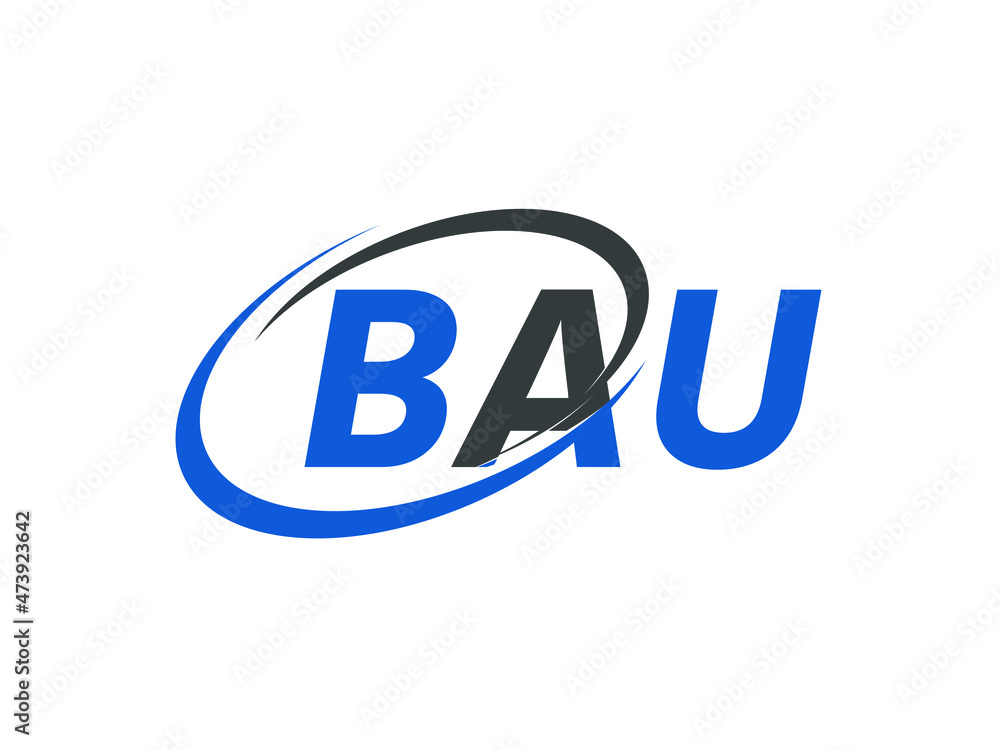 BAU letter creative modern elegant swoosh logo design BAU letter creative modern elegant swoosh logo design