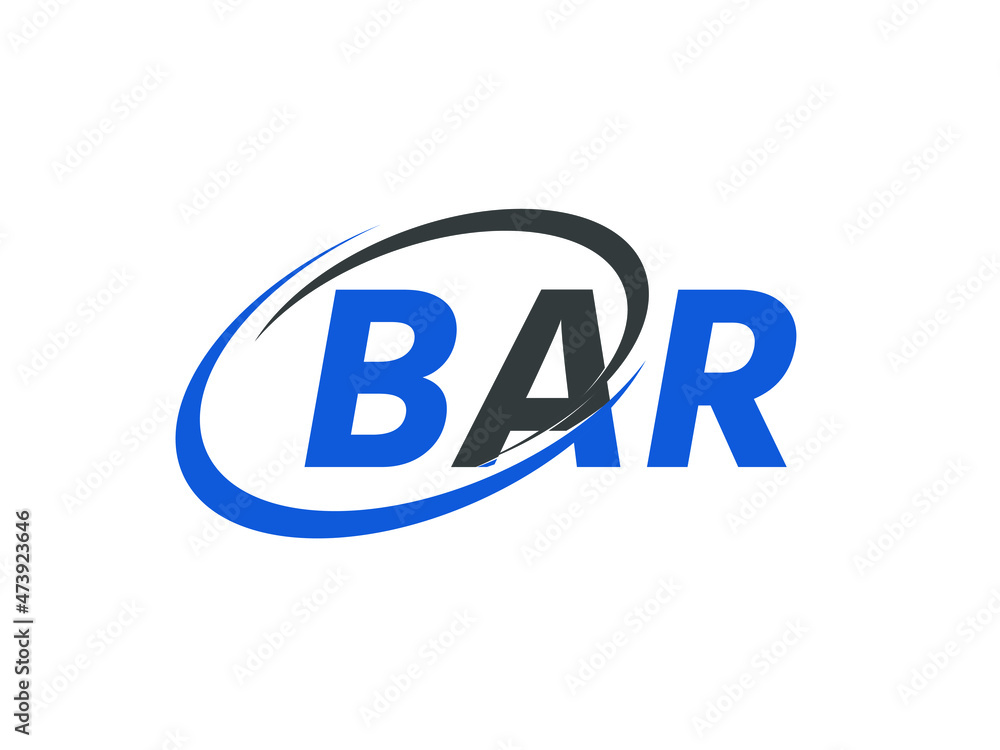 BAR letter creative modern elegant swoosh logo design BAR letter creative modern elegant swoosh logo design