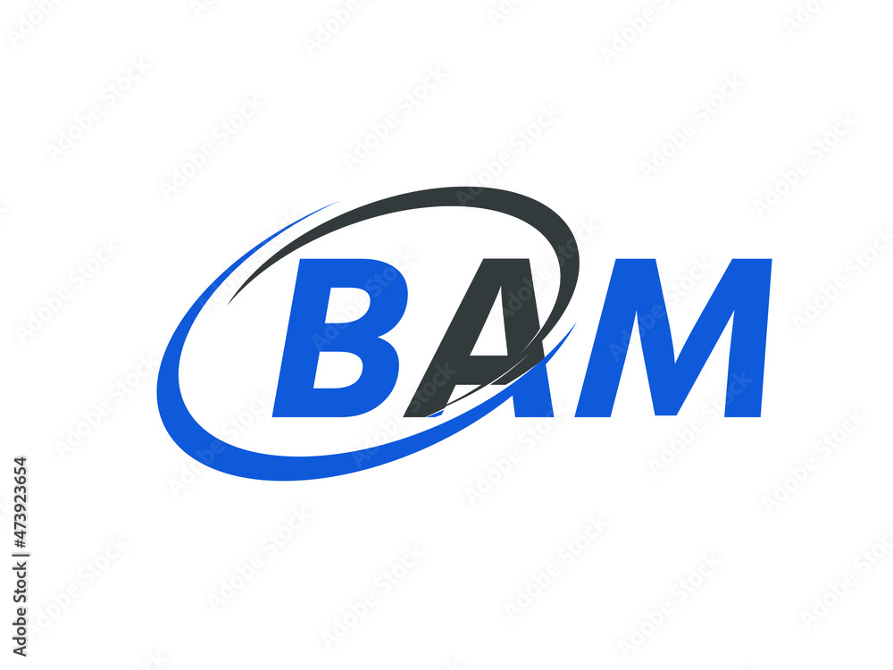 BAM letter creative modern elegant swoosh logo design BAM letter creative modern elegant swoosh logo design