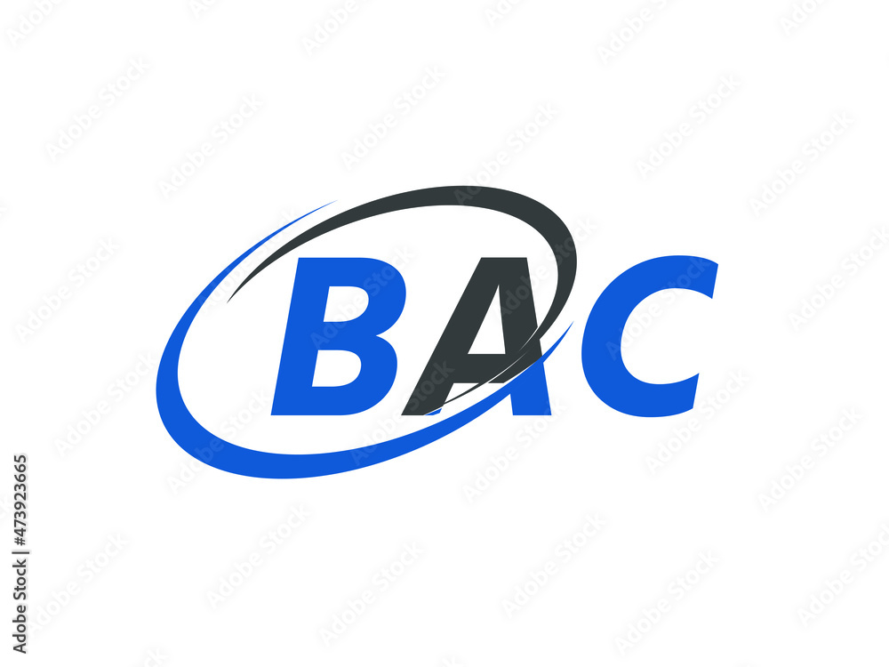 BAC letter creative modern elegant swoosh logo design BAC letter creative modern elegant swoosh logo design