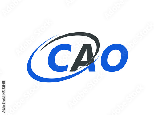 CAO letter creative modern elegant swoosh logo design