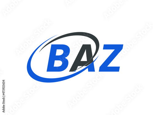 BAZ letter creative modern elegant swoosh logo design