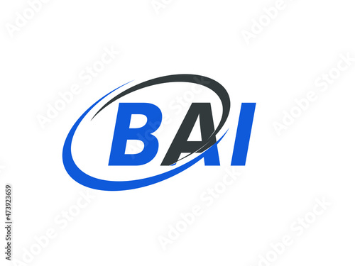 BAI letter creative modern elegant swoosh logo design