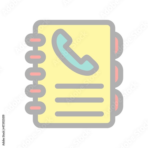 Phonebook Line Filled Light Vector Icon Design