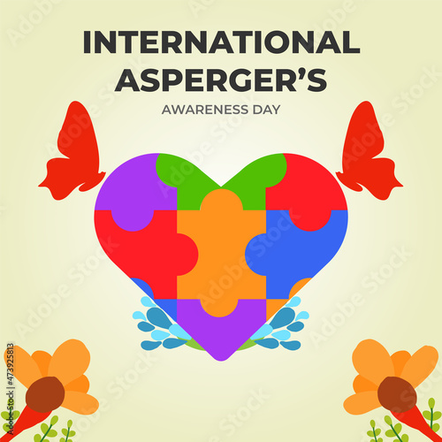 international asperger awareness day love illustration design