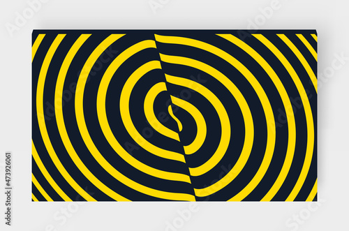 Pattern with optical illusion. Abstract striped background with ripple effect. Vector illustration.