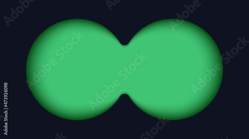 Binoculars viewfinder template. Realistic 3d illustration of transparent gradient lens. Vector card of view binoculars with soft blurry edges and green color transparency fields