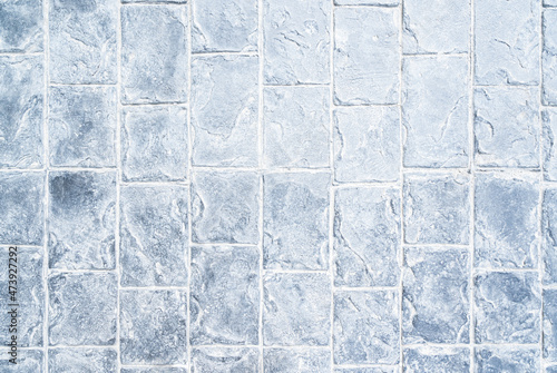 Abstract blue grey color brick floor texture background
