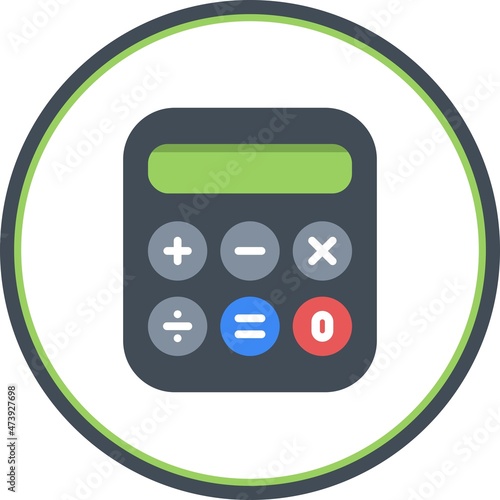 Calculator Flat Circle Vector Icon Design