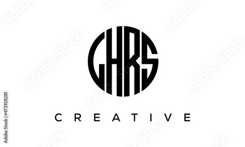 Letters LHRS creative circle logo design vector, 4 letters logo photo