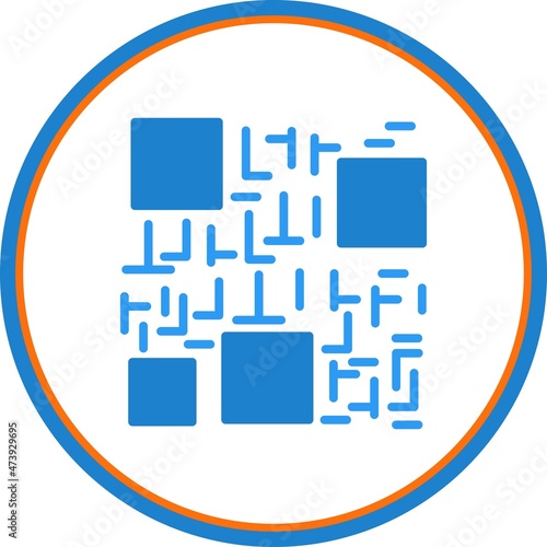 Qr code Flat Circle Vector Icon Design