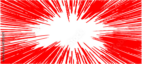 手書きの揃った漫画集中線 横長