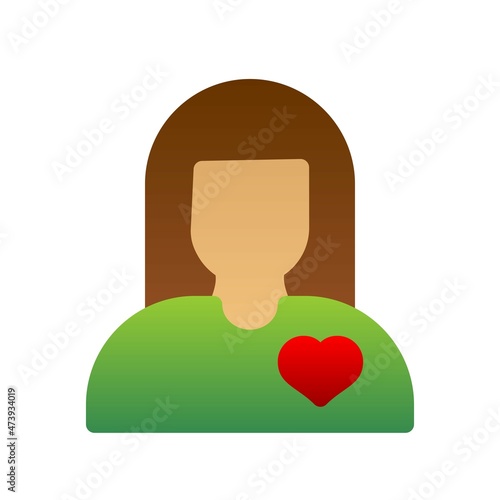 Girlfriend Flat Gradient Vector Icon Design