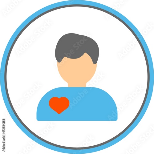 Boyfriend Flat Circle Vector Icon Design