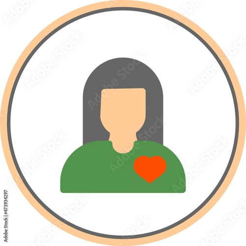 Girlfriend Flat Circle Vector Icon Design
