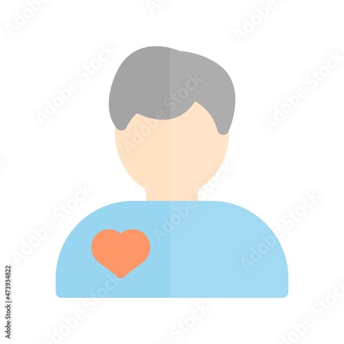 Boyfriend Flat Light Vector Icon Design