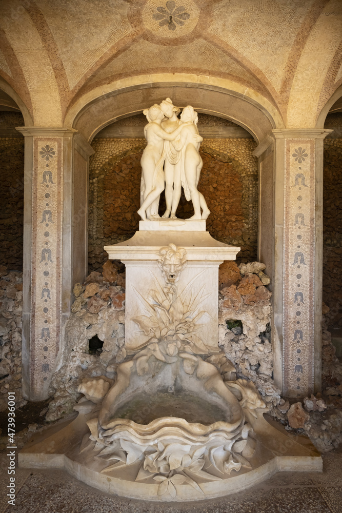 statues in the gardens of a palace in Estoi, Algarve, Portugal	
