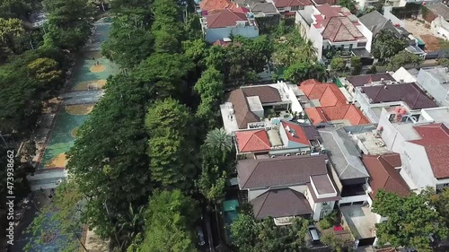 Indonesia Jakarta City Complex Community Park Neighborhood Aerial Drone photo