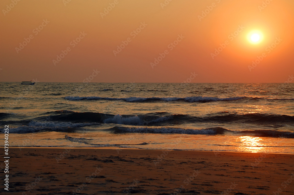Sunset in Goa in India