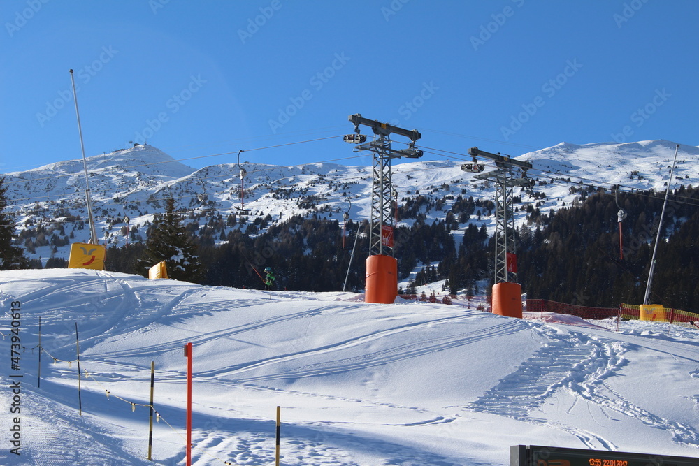 Obraz premium ski lift in the mountains