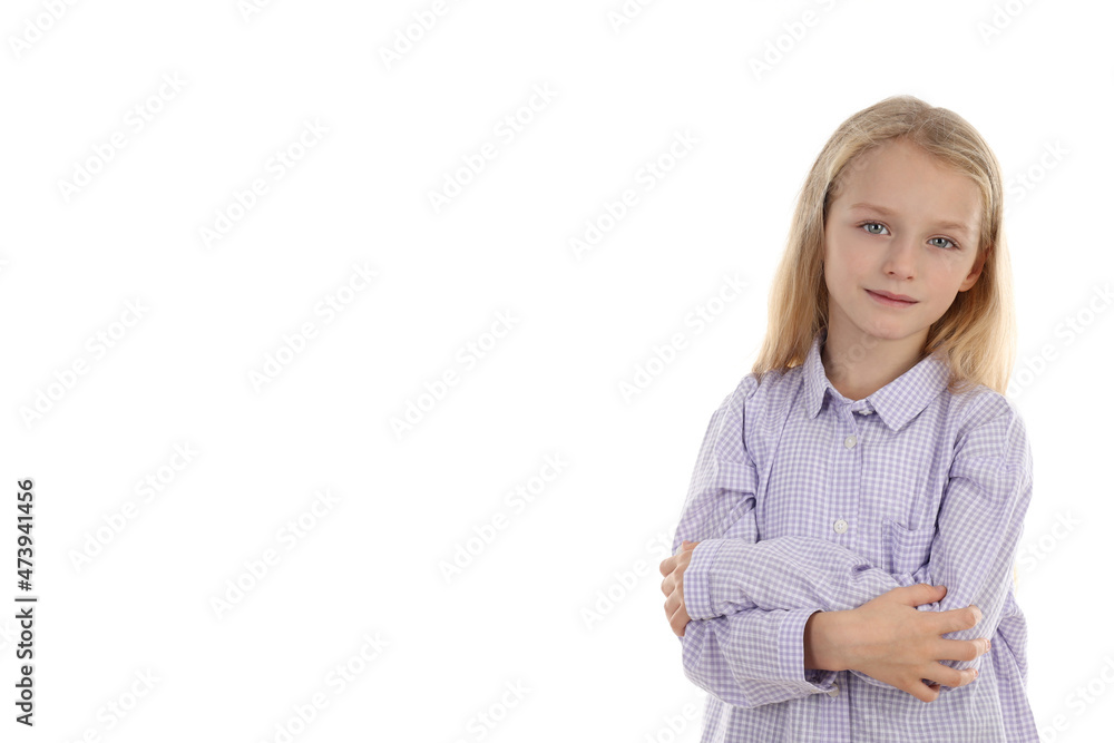 Cute little girl isolated on white background Cute little girl isolated on white background
