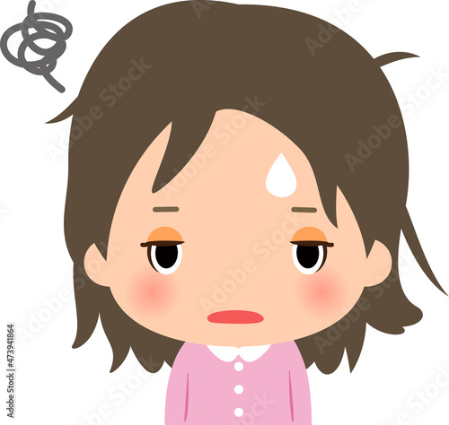 髪に寝ぐせが付いて困っている女性
