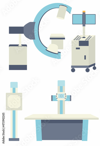 medical x-ray apparatus set vector
