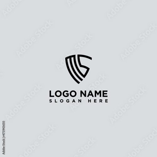 letter MS shield logo