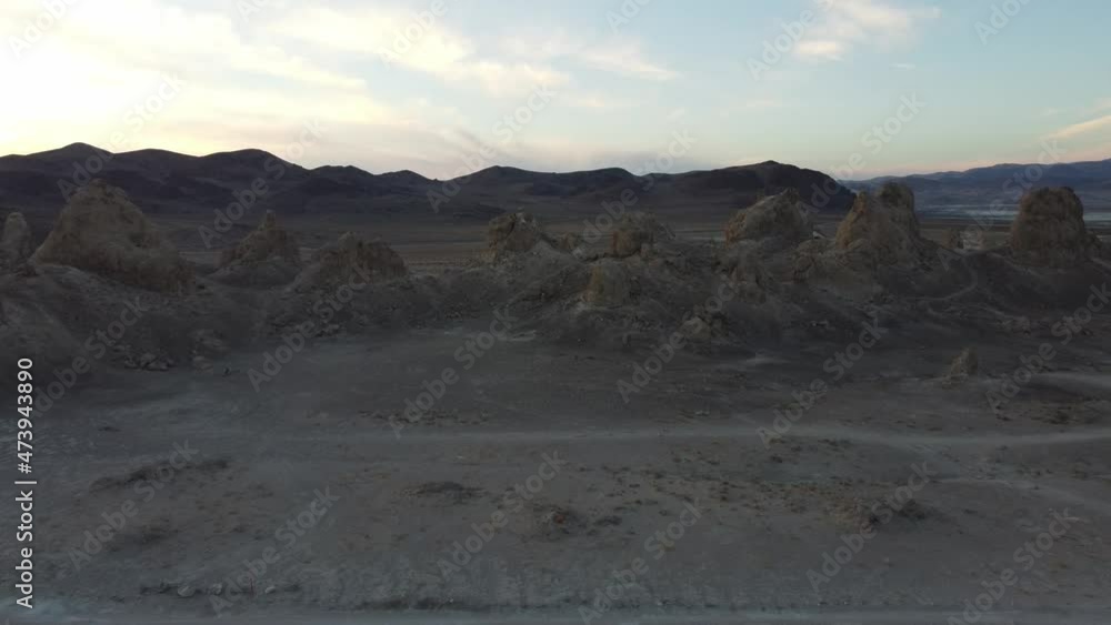 Drone shot in the California desert near the Trona Pinnacles.
Drone shot in the California desert near the Trona Pinnacles.