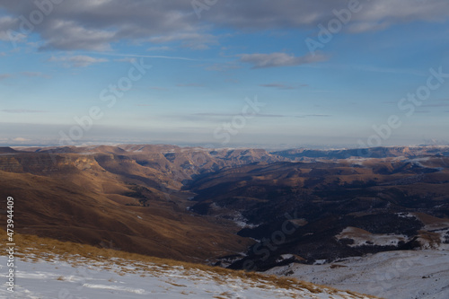 View of the hills from the high plateau Bergamet