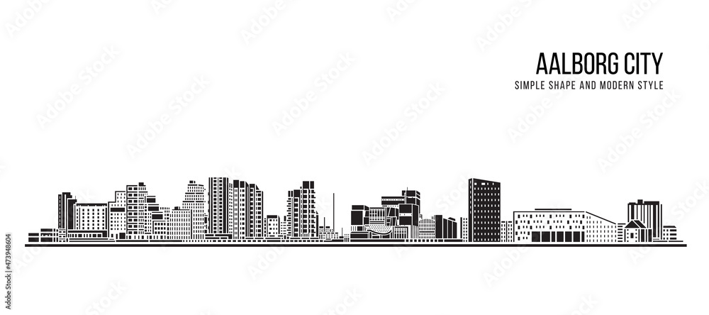 Cityscape Building Abstract Simple shape and modern style art Vector design - Aalborg city Cityscape Building Abstract Simple shape and modern style art Vector design - Aalborg city