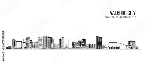 Cityscape Building Abstract Simple shape and modern style art Vector design - Aalborg city