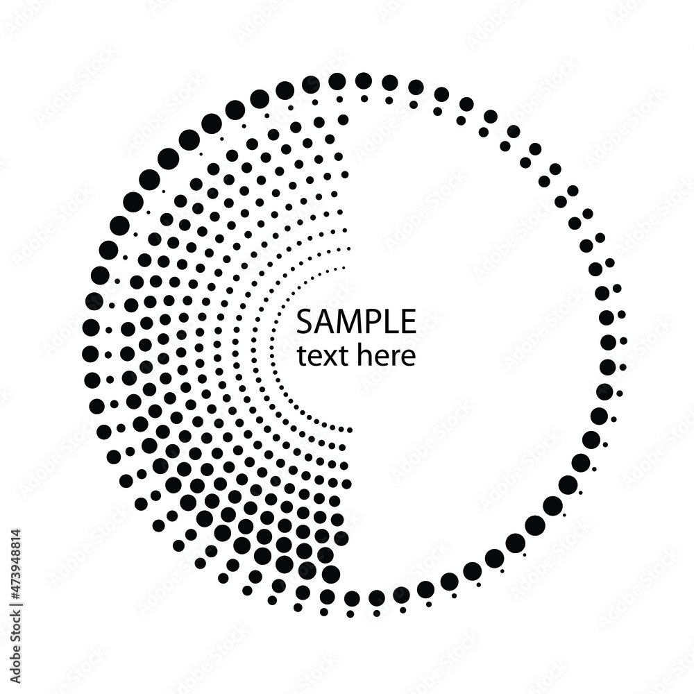 Halftone dots in circle form. round logo . vector dotted frame . design element Halftone dots in circle form. round logo . vector dotted frame . design element