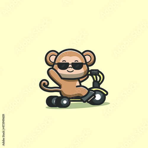 Cool monkey riding a cool bike