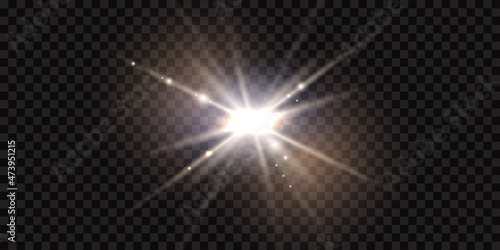 sparks glitter special light effect Glowing. Isolated on black transparent background.