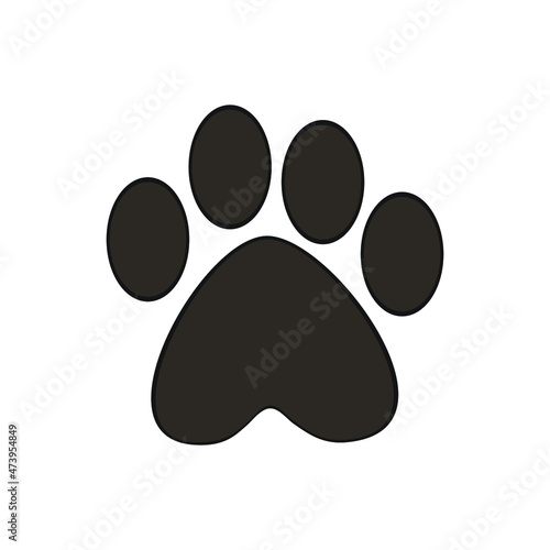 Cat paw print. Simple icon.