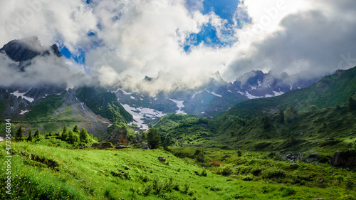 Panorama Tête des Bellaval depuis le Bon Nant, Haute-Savoie