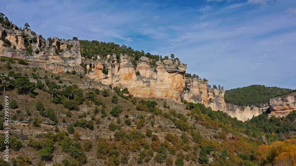 Panoramic view of the Serrania de Cuenca at Uña in Spain. Hiking trails La Raya and El Escalerón in Uña, Cuenca, Spain Panoramic view of the Serrania de Cuenca at Uña in Spain. Hiking trails La Raya and El Escalerón in Uña, Cuenca, Spain