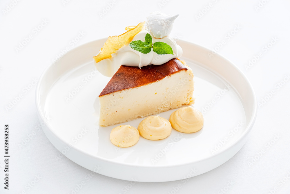 cheesecake with lemon and whipped cream cheesecake with lemon and whipped cream