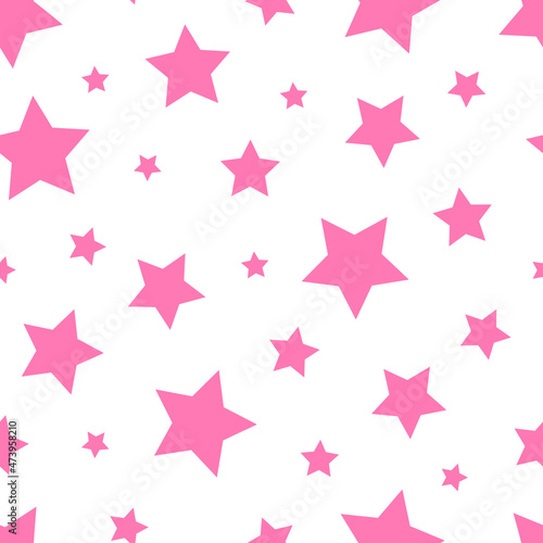 Seamless pattern pink stars vector illustration