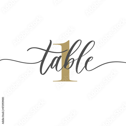 Table -calligraphy inscription for wedding cards and guests seating cards.