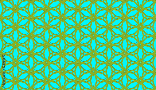 3d golden and light blue seamless stars pattern