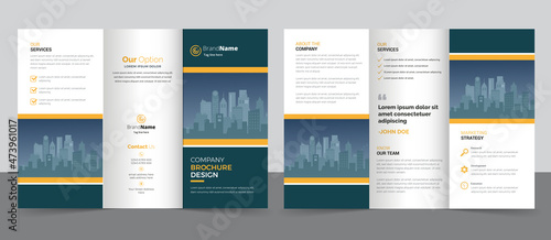 Creative corporate modern business trifold brochure template, trifold layout, a4 size brochure.