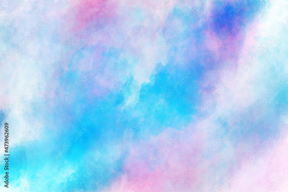 Watercolor background in pink blue soft color