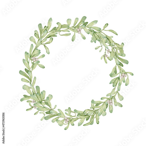 Watercolor Christmas holiday wreaths hand drawn clip art
