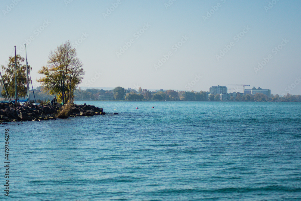 The shore of Lake Balaton in Hungary
